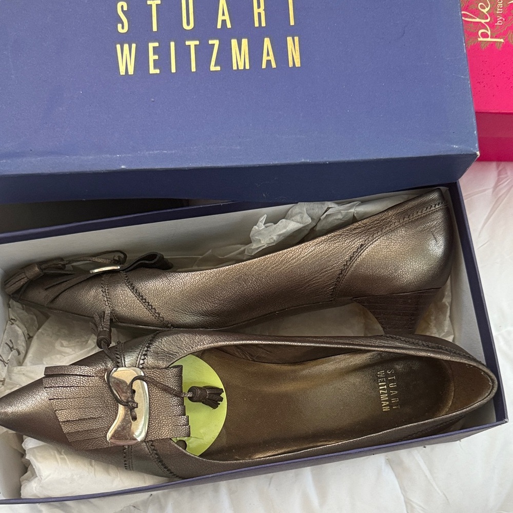 Stuart Weitzman Metallic Brown Heels